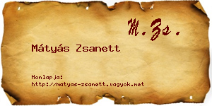 Mátyás Zsanett névjegykártya